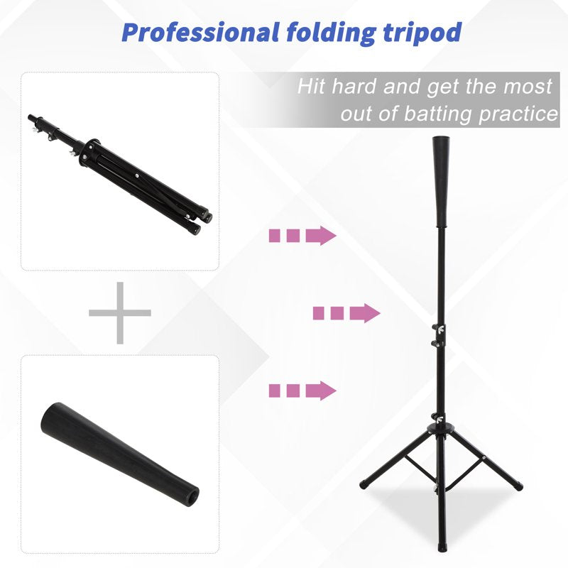 Baseball Practice Net Set with Catcher Net, Tee Stand & Ball Caddy for Training