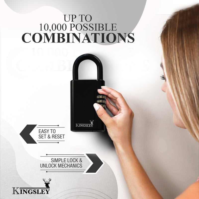 Realtor's Lockbox Key Safe with 5-Key Capacity - Weather-Resistant Wall Mount Lock Box