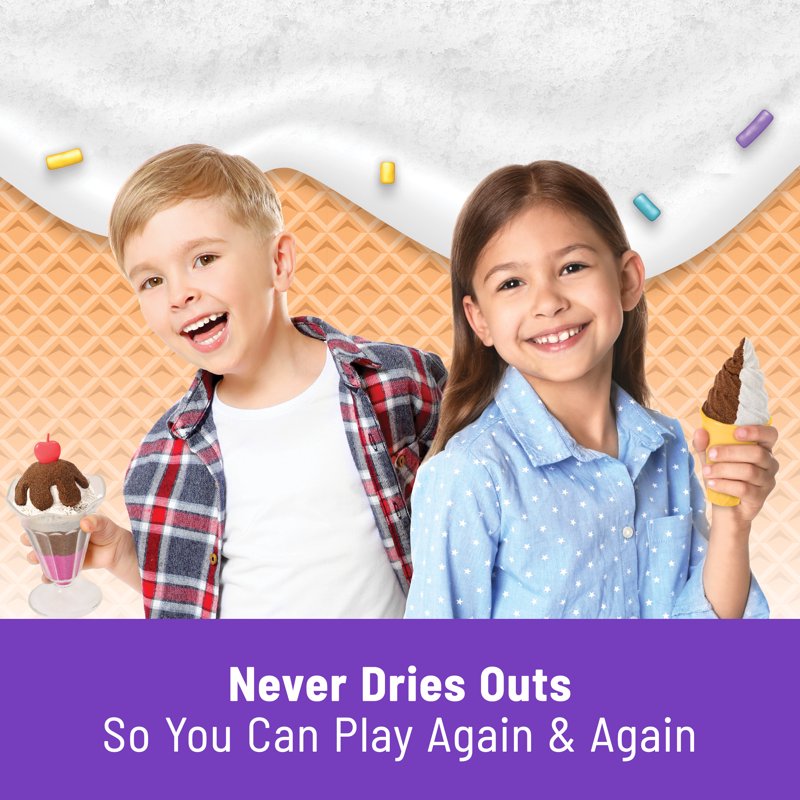 Scented Kinetic Sand Playset for Kids - Ice Cream Treats & Sensory Toys