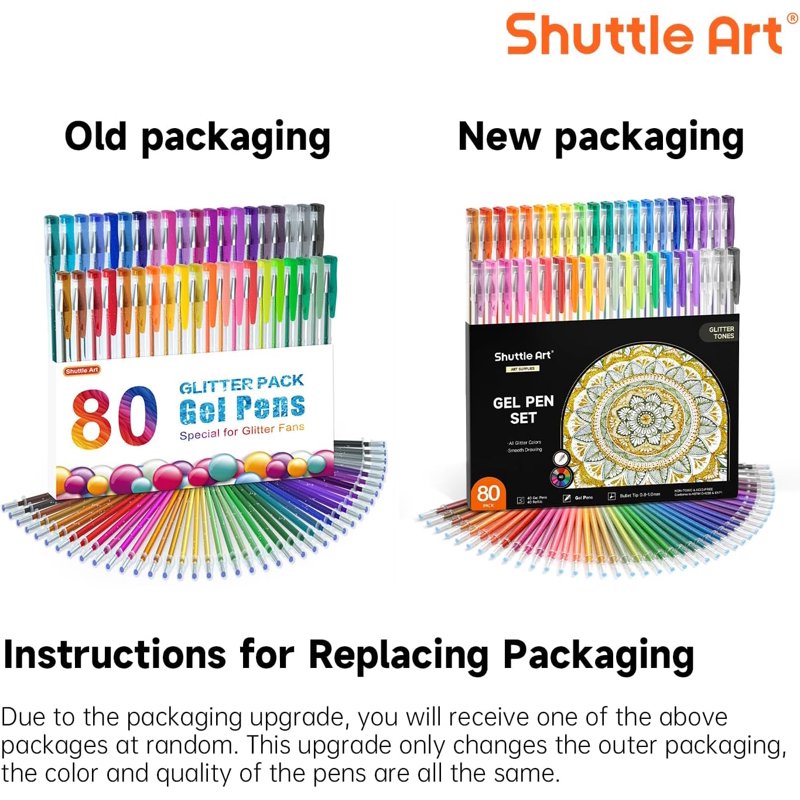 Glitter Gel Pens Set - 40 Colors with Refills for Adult Coloring & Crafting