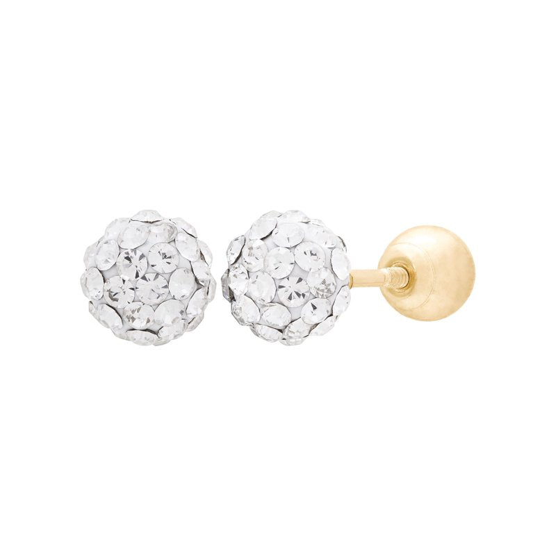 Gold Jewelry Stud Earrings with White Crystals 4.8mm - Multiple Colors
