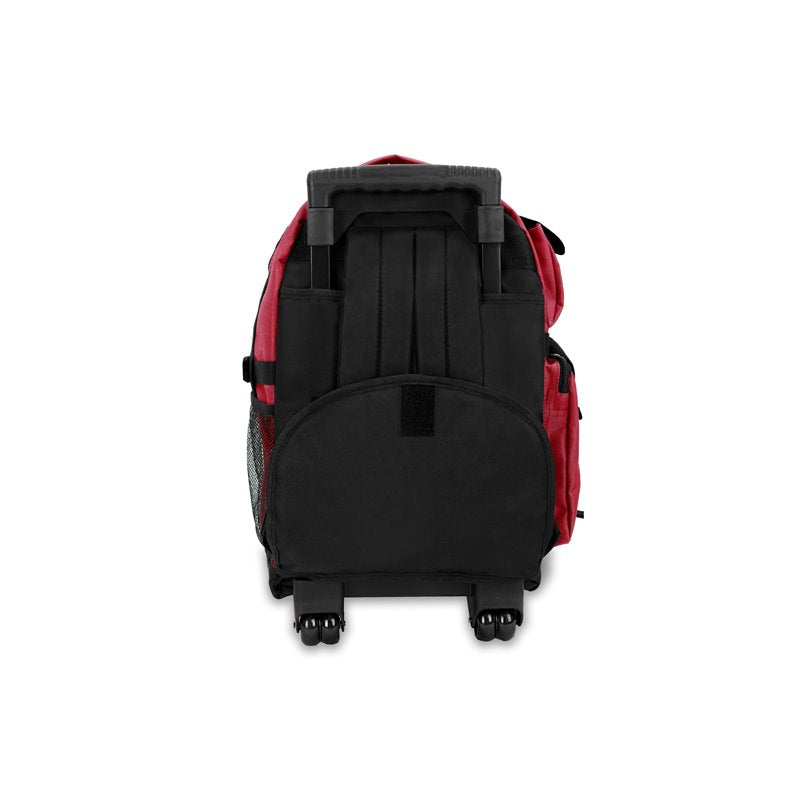 21-Inch Deluxe Wheeled Travel Backpack - Burgundy Unisex School & Sports Bag