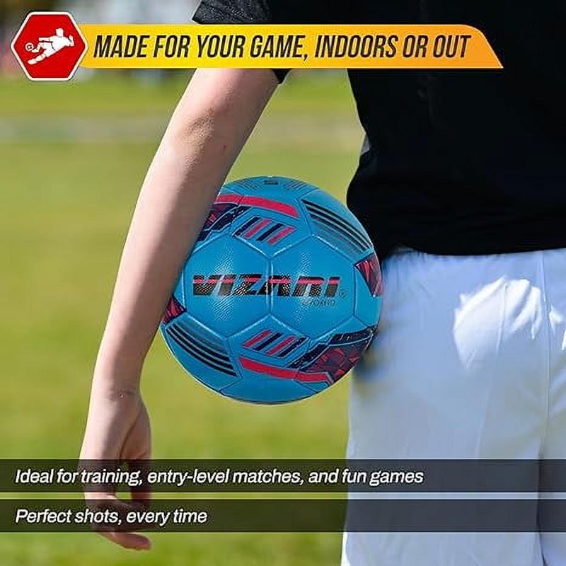 Vizari Livorno Soccer Ball - Sizes 3 4 5, Sky Blue - Durable TPU, 3-Color Pack