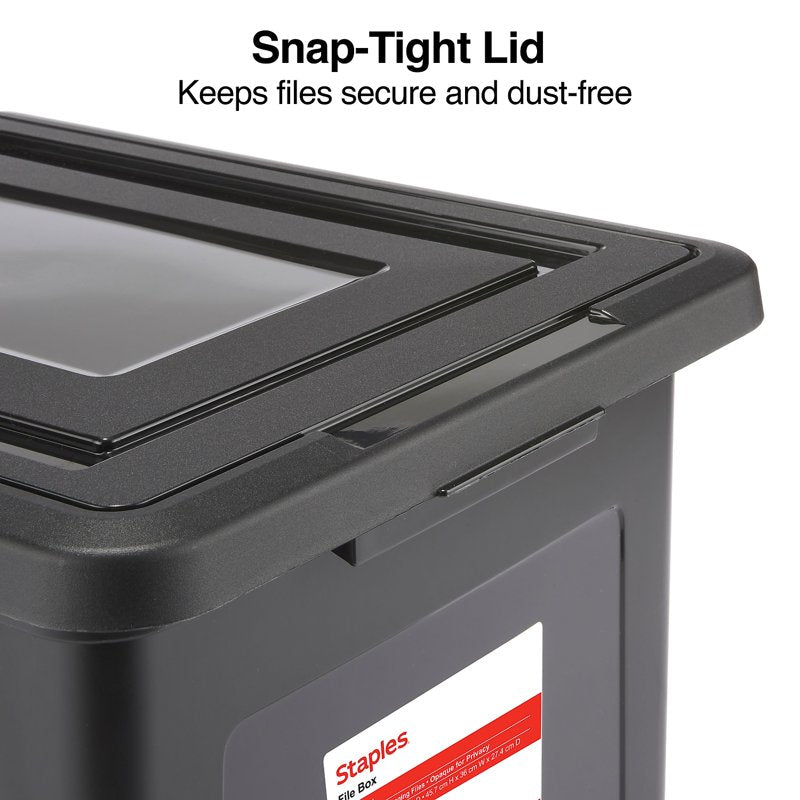 Stackable Plastic File Box for Letter and Legal Files with Lid and Handles