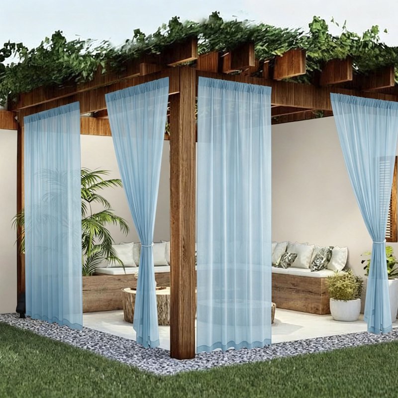 Outdoor Waterproof Curtains for Garden & Patio, Fade Proof, Light Filtering