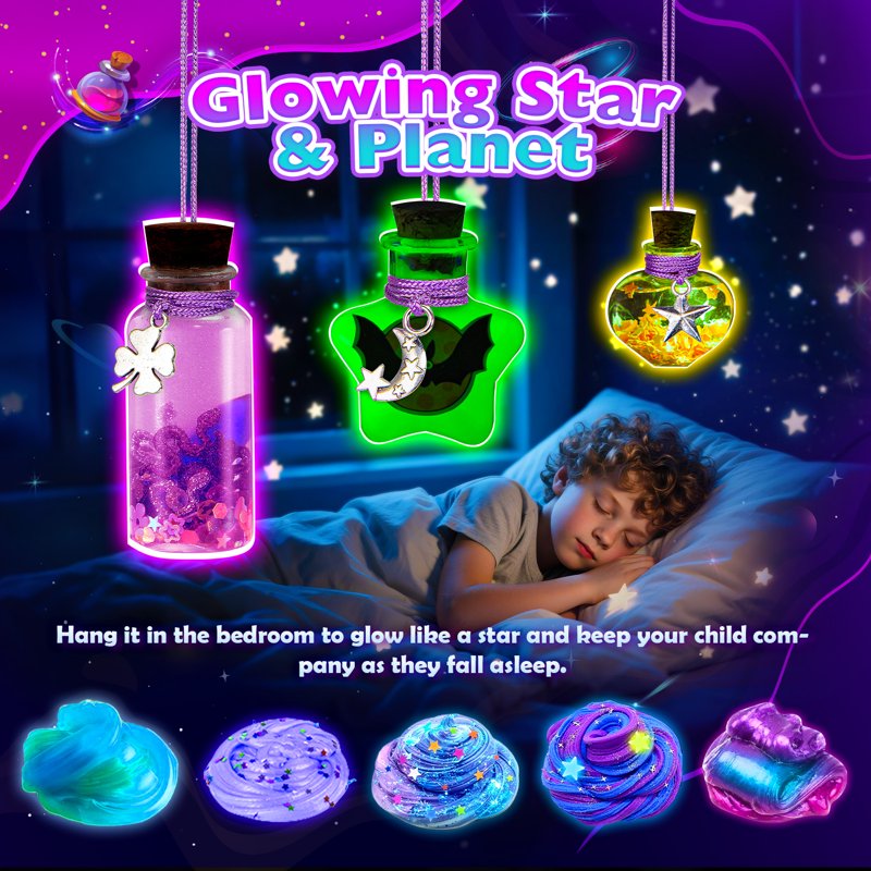 Galaxy Slime Making Kit for Kids Ages 6-12 - DIY Craft & Stress Relief Toy