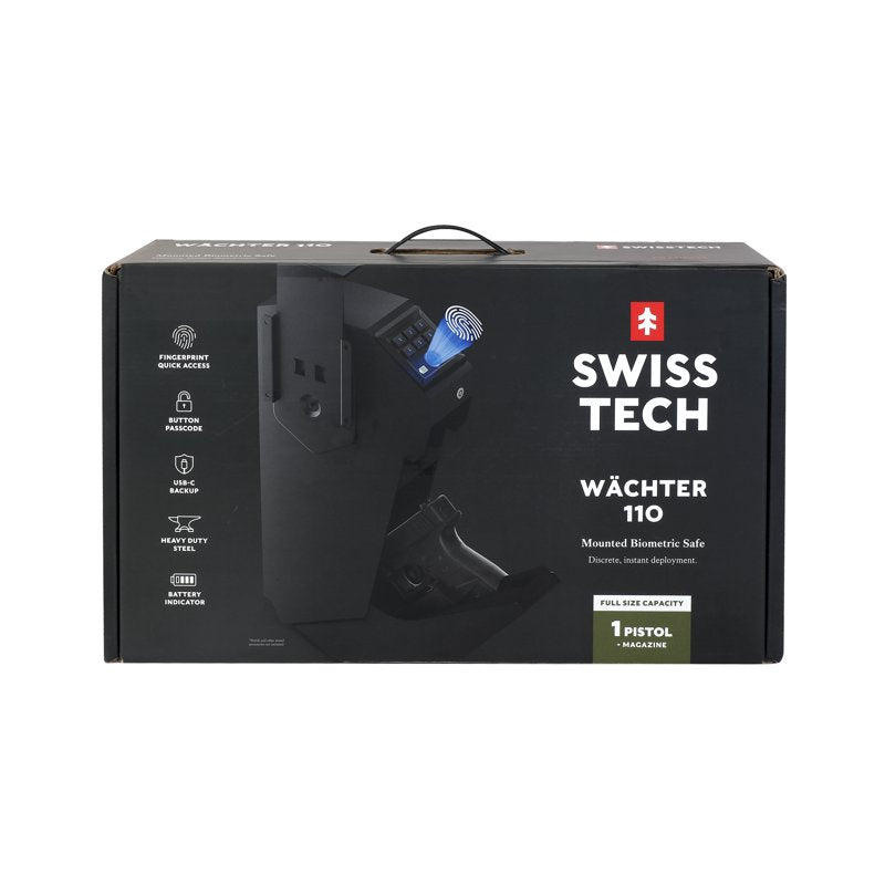 Biometric Gun Safe with Fingerprint & Emergency USB-C Power - Holds 1 Pistol