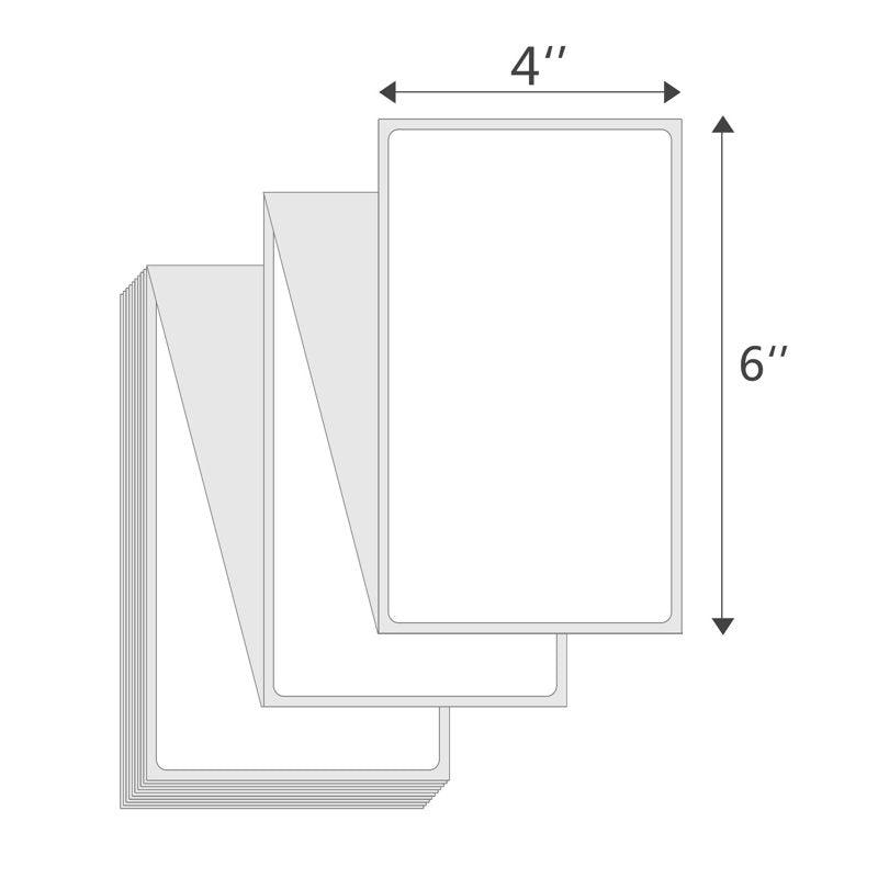 4x6 Thermal Shipping Labels - Waterproof, Strong Adhesive, Fanfold Pack of 500