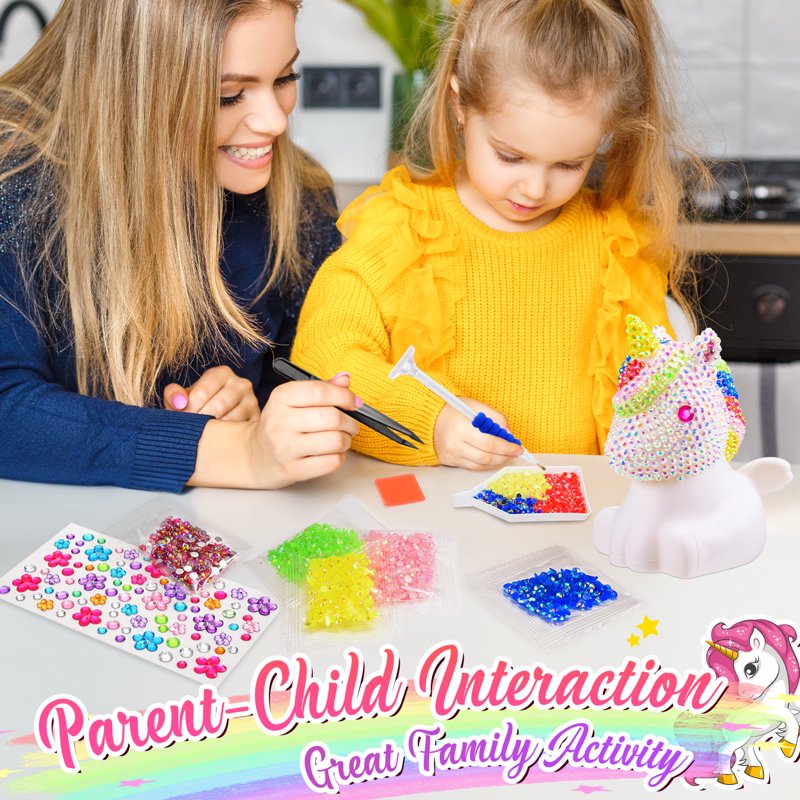 Unicorn Night Light Craft Kit for Girls Ages 6-12 - DIY Sparkling Lamp Gift