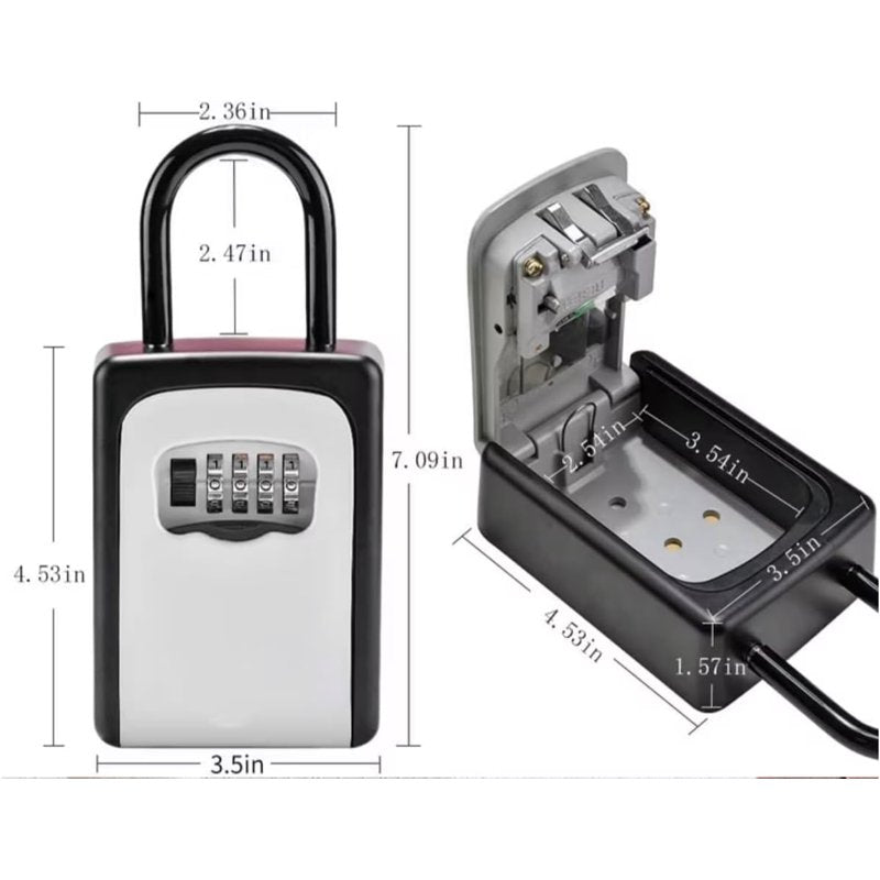 Waterproof Portable 4-Digit Combination Key Lock Box for Outdoor Security