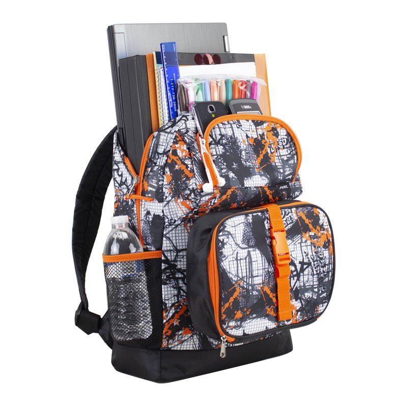 Unisex 4-Piece Backpack Set with Lunch Box Shoe Pouch & Storage Case