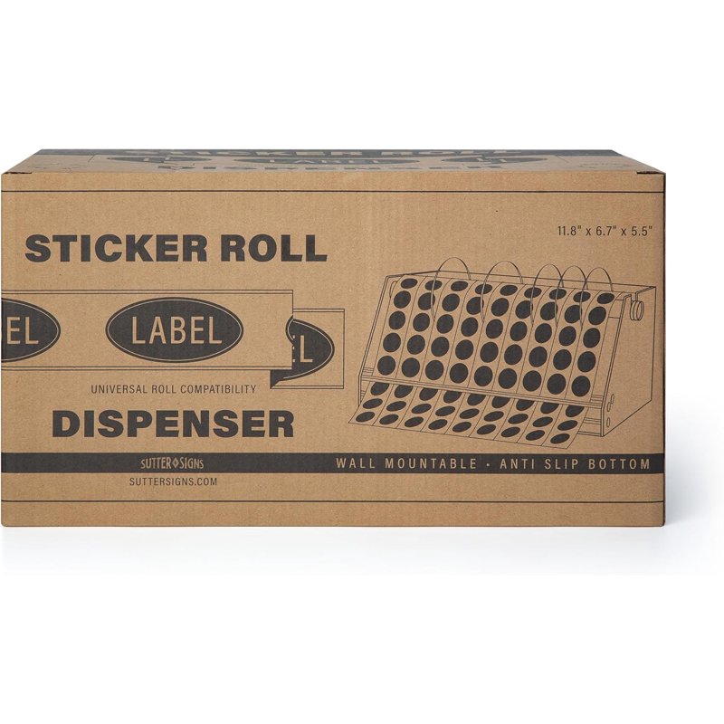 Label Dispenser for Sticker Rolls Acrylic Office Label Holder with Anti-Slip Feet