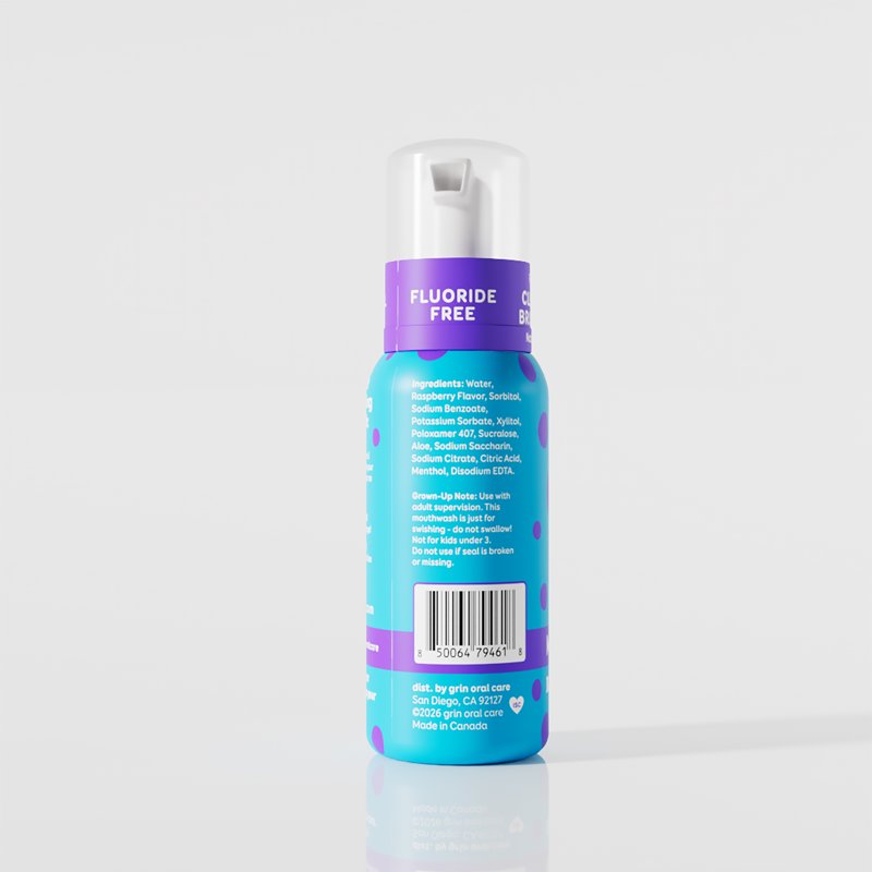 Kids Foaming Mouthwash Fluoride Free Razzle Dazzle Blue Raspberry 3.38 fl oz