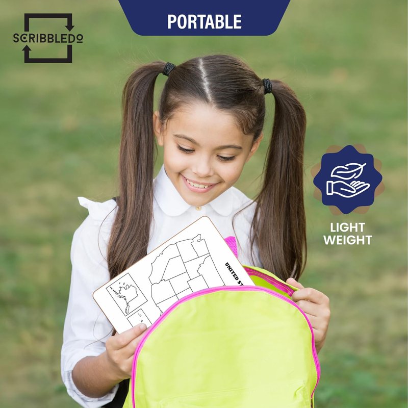 United States Map Whiteboard - 11x14 Classroom Dry Erase Board for Learning