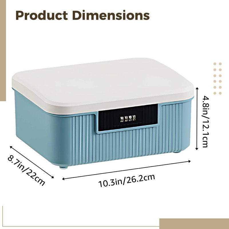 Lockable Storage Box with Combination Lock - Double Layer, 9L Capacity, Portable Home Organizer
