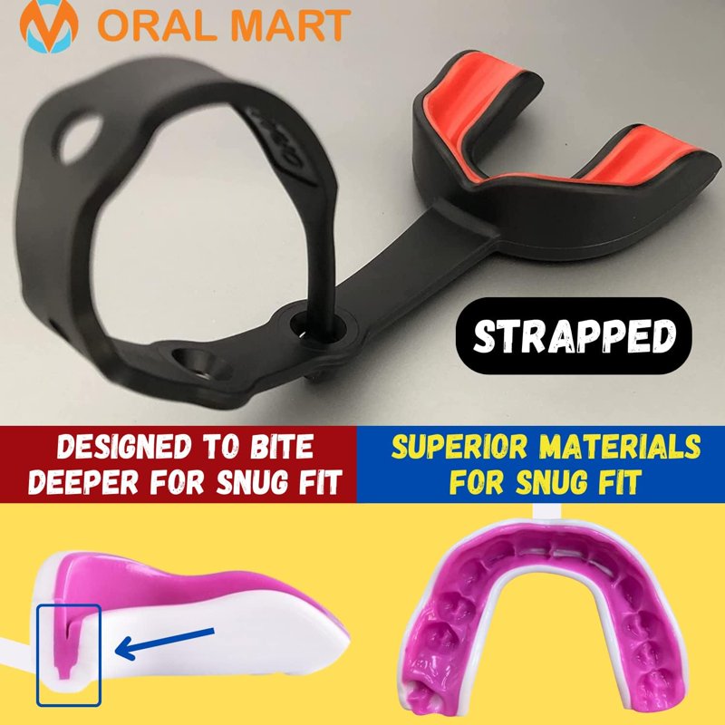 Youth Sports Mouth Guard with Strapped Design for Kids and Teens - Impact Protection