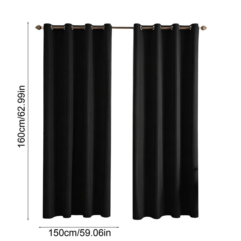Insulated Blackout Curtains for Bedroom & Living Room - 59x63in No Drill Window Drape