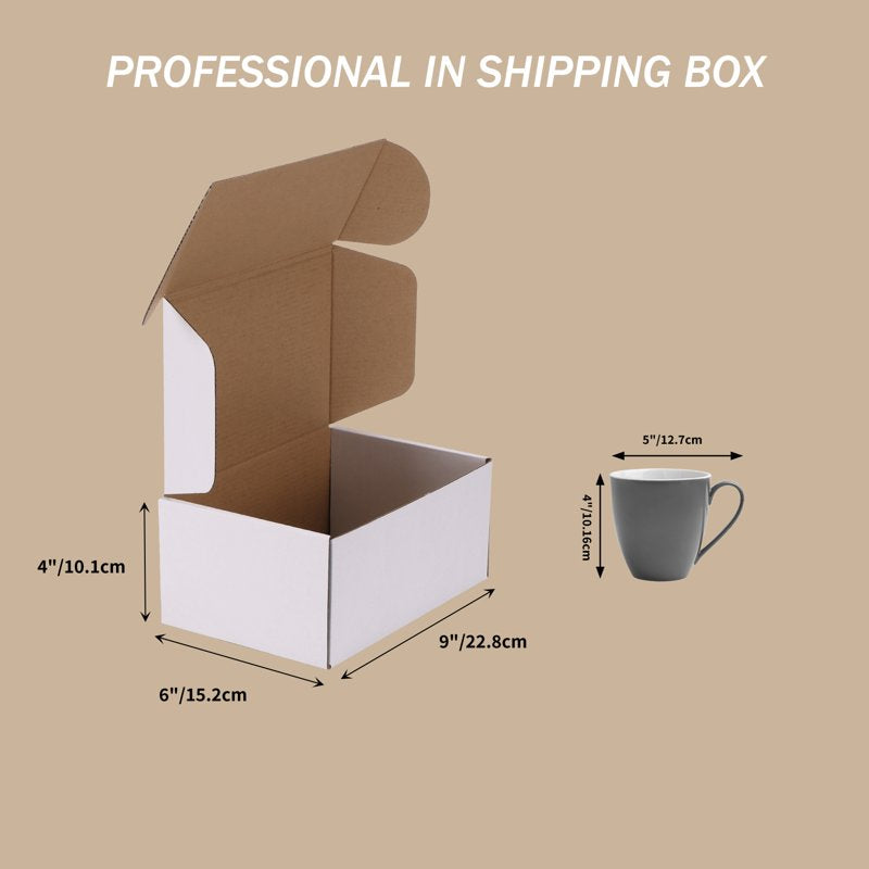 30 Pack White Corrugated Shipping Boxes 9x6x4 Inches for Small Business