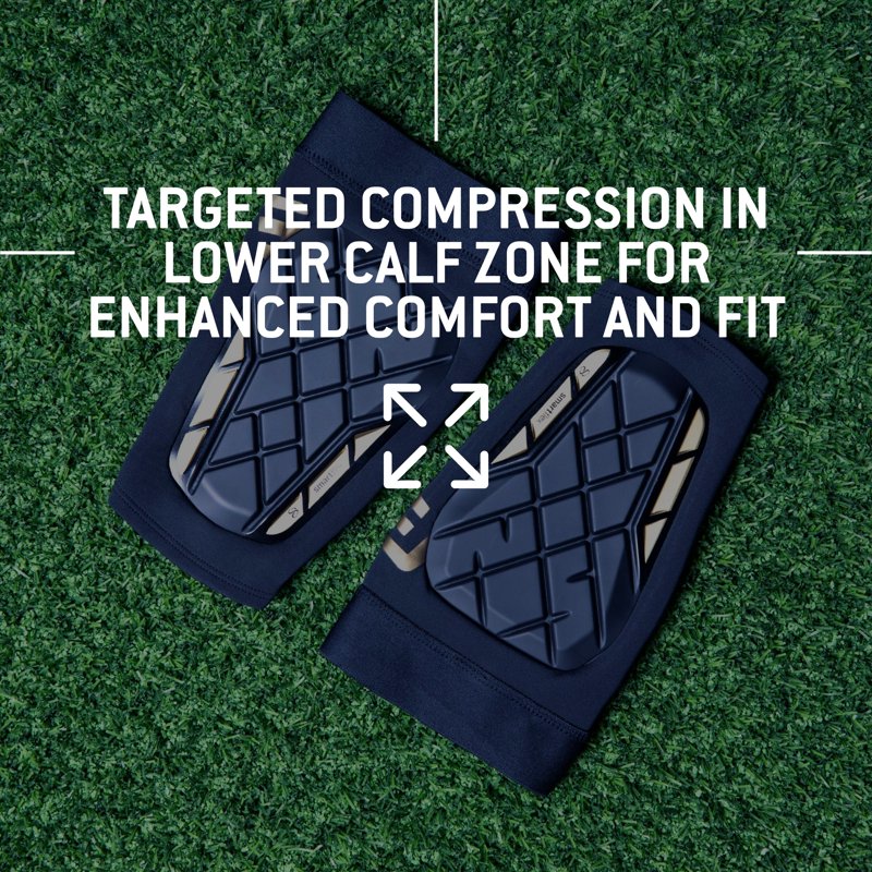 G-Form Pro-S Elite X Shin Guard - Adult XL Matte Black/Gold, Protective Soccer Armor