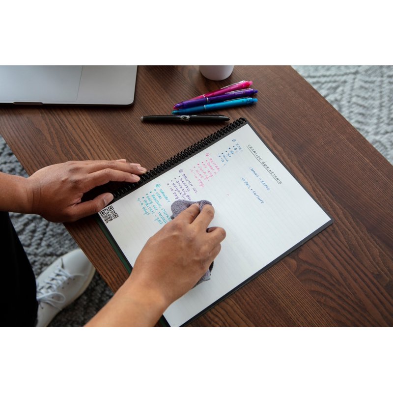 Reusable Spiral Notebook for Digital Notes - Eco-Friendly, 8.5x11 Inch, 32 Pages with Pen and Cloth