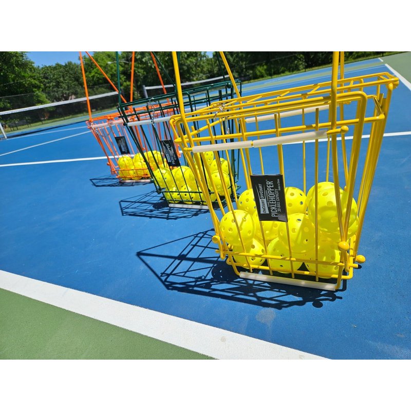 Pickleball Ball Hopper with 30-Ball Capacity - Effortless Pick-up Tool