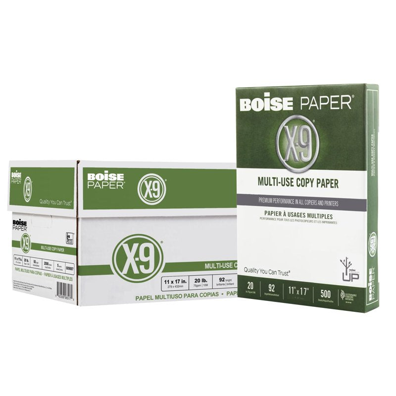 Boise X-9 Copy Paper 11x17 White 92 Brightness 2500 Sheets - Office Printing