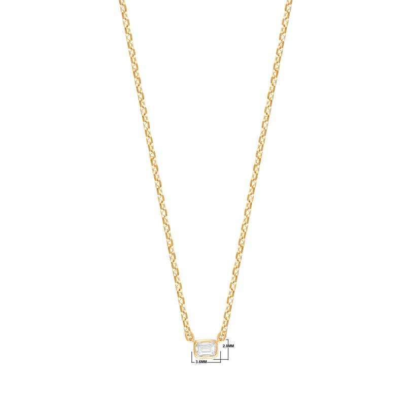 Sterling Silver Emerald Lab Grown Diamond Necklace for Women - 1/10 Ct Vintage Style