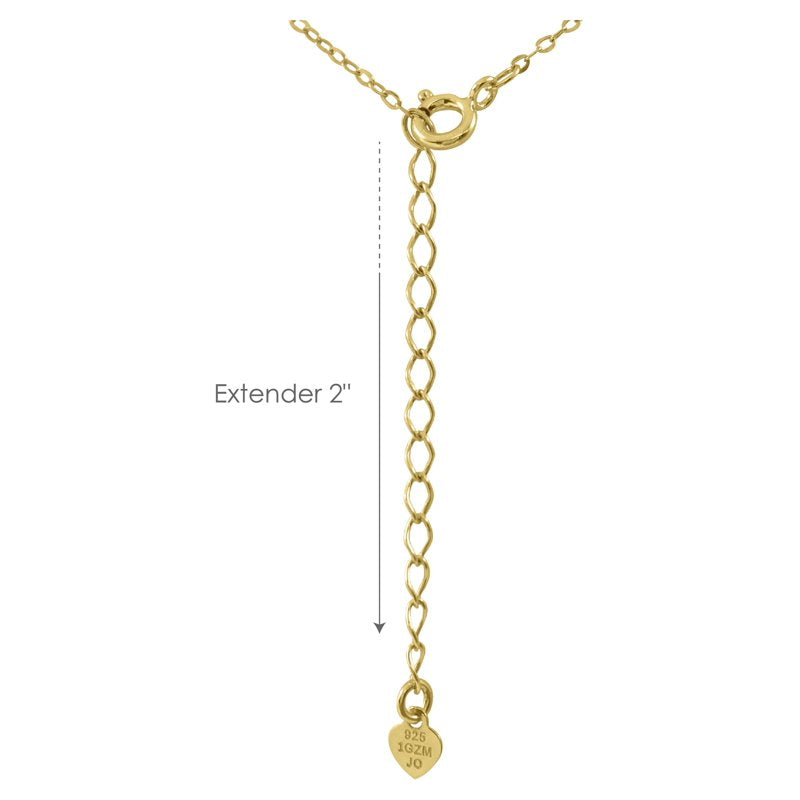 Children's Crystal Heart Necklace & Stud Earrings Set - Gold Plated Sterling Silver