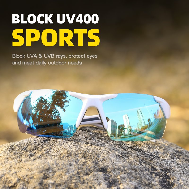 Sport Sunglasses UV400 Wrap Around Cycling Running Baseball Sun Glasses