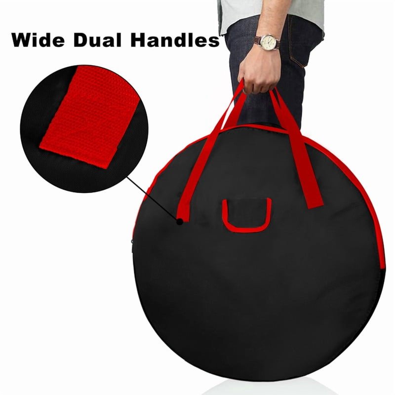 Heavy-Duty Christmas Wreath Storage Bag with Handles & Zippers - Seasonal Organizer
