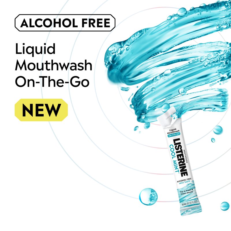 Alcohol-Free Mouthwash Packets - Fresh Breath, Travel-Friendly, Cool Mint, 5 Pack