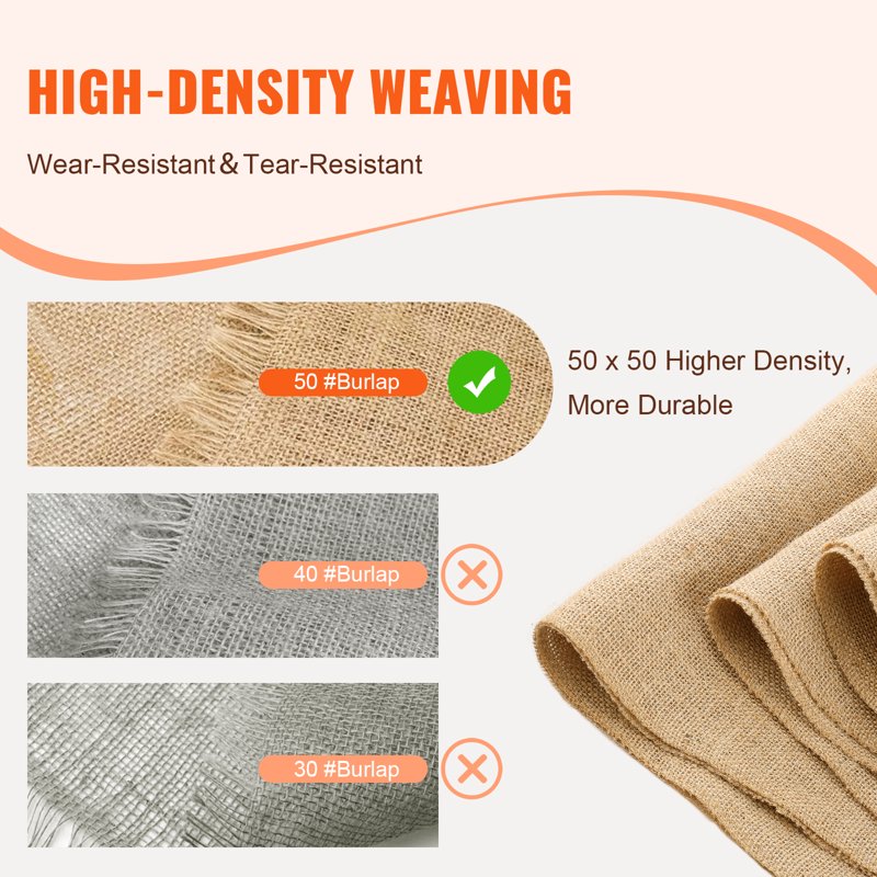 Natural Jute Burlap Roll for DIY Decor Wedding Garden 14x30ft & More