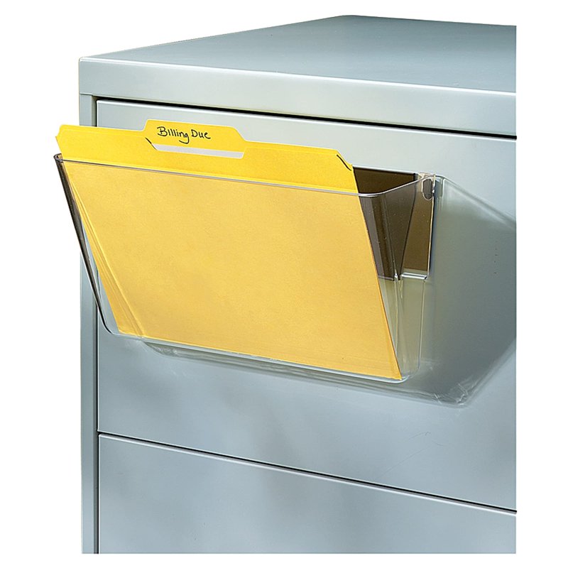 Magnetic Wall File Holder - Letter Size, Clear, Office Storage Organizer