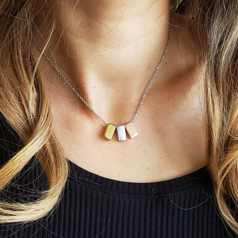 Multicolor Cube Pendant Necklace for Mothers - Gift for Mom and Her Birthday