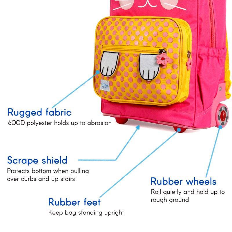 Kids Rolling & Convertible Backpack with Wheels and Shoulder Straps | Durable & Water-Resistant
