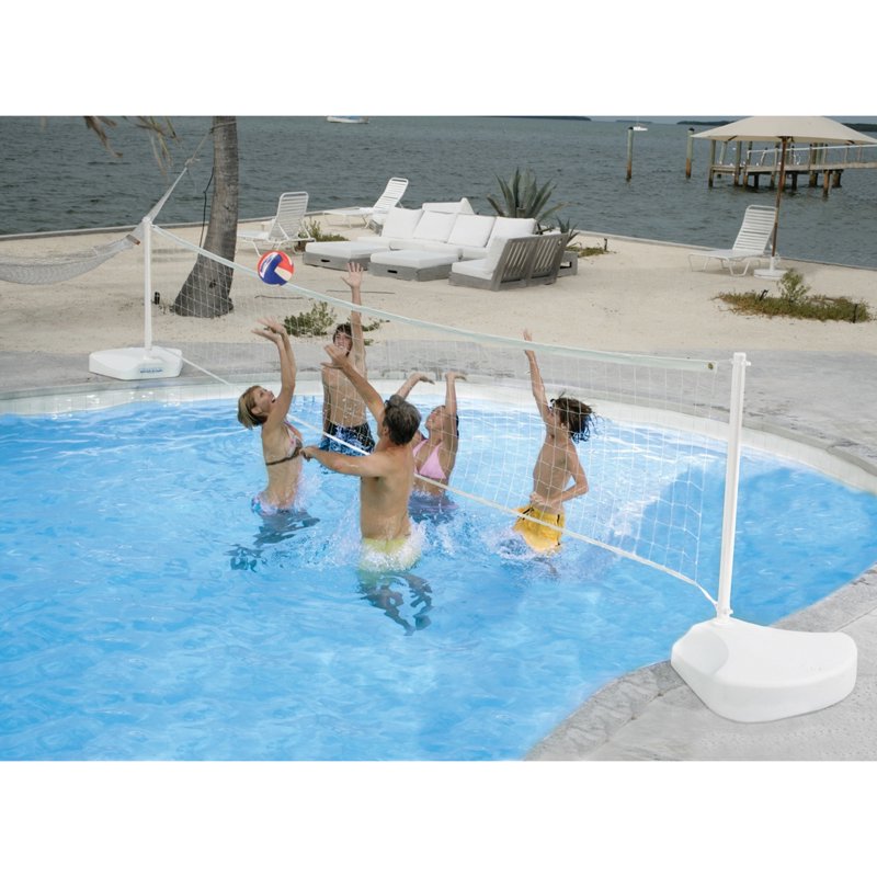 Water Volleyball Set for Pool - Regulation Size, Adjustable Net & Heavy-Duty Design