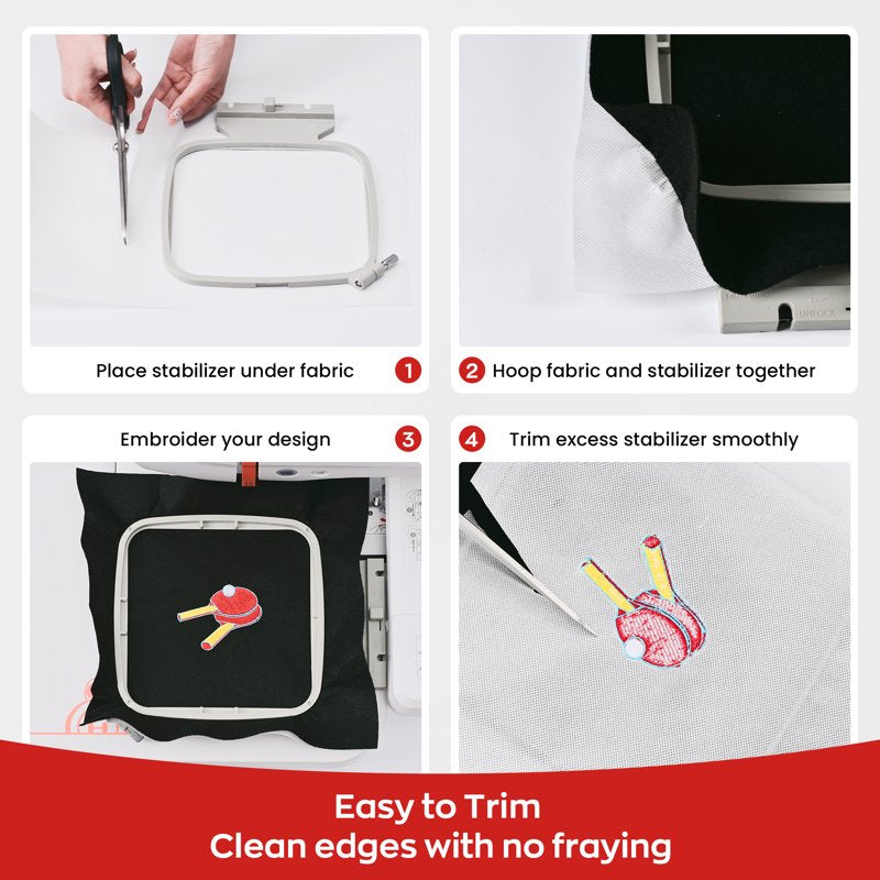 Embroidery Stabilizer Backing Roll for Machine & Hand Sewing - Cut Away Support