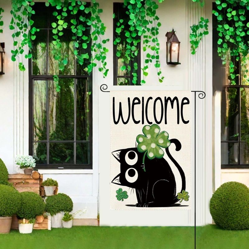 St. Patrick's Day Garden Flag Double Sided Outdoor Flag Lucky Shamrocks