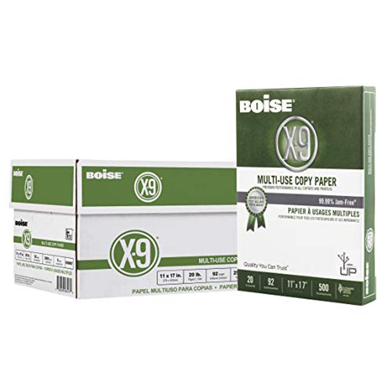 Boise X-9 Copy Paper 11x17 White 92 Brightness 2500 Sheets - Office Printing