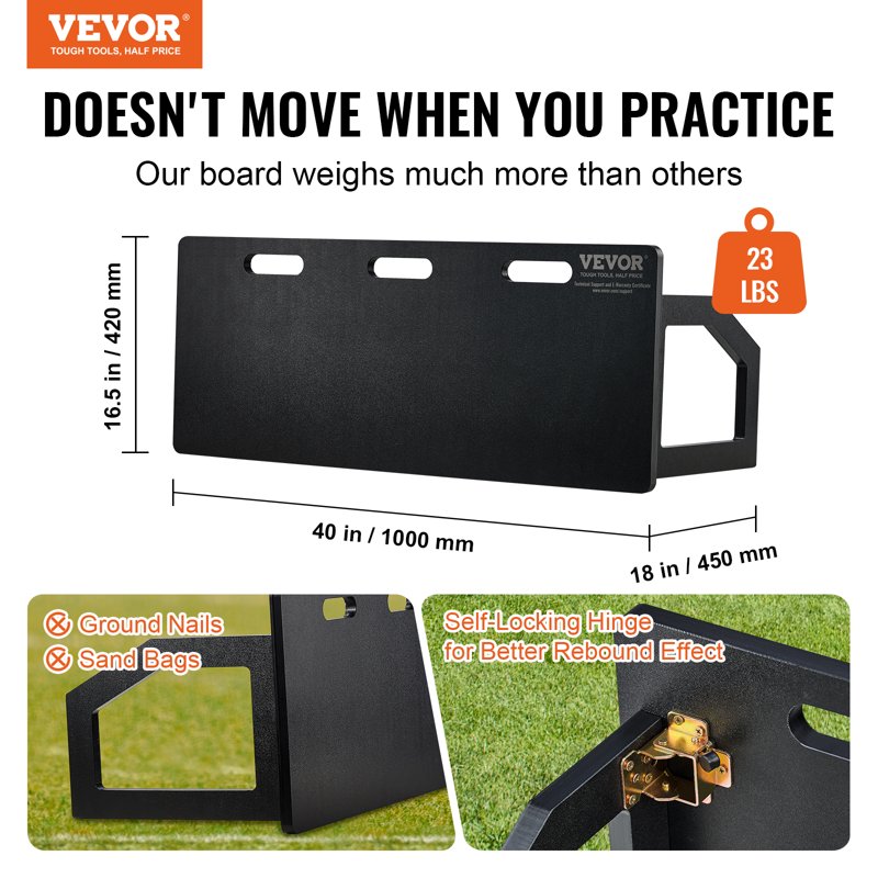 40" x 16" Soccer Rebounder Board – Foldable HDPE Wall Pass & Shoot Training Aid
