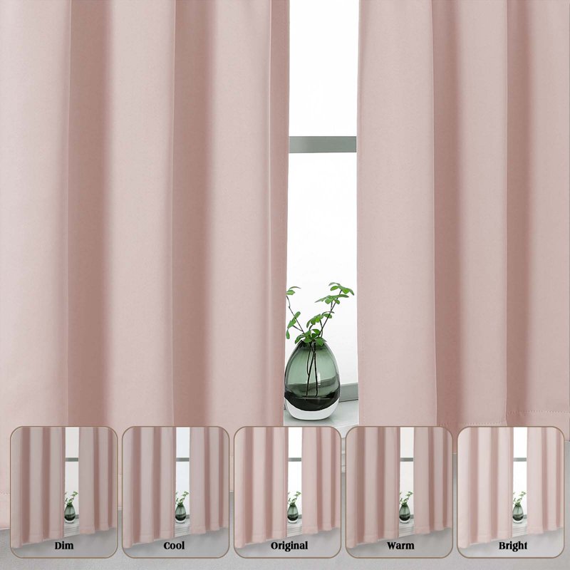 Room Darkening Window Valances 2 Pcs - Short Kitchen & Bedroom Curtains