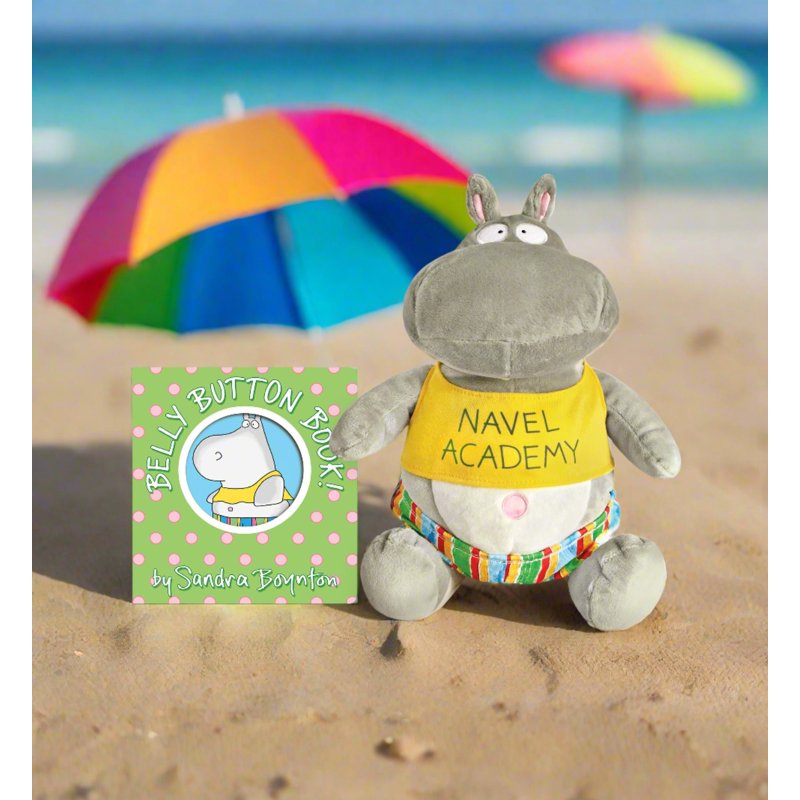 Plush Hippo Toy - 10.5-Inch Belly Button Book Character for Kids