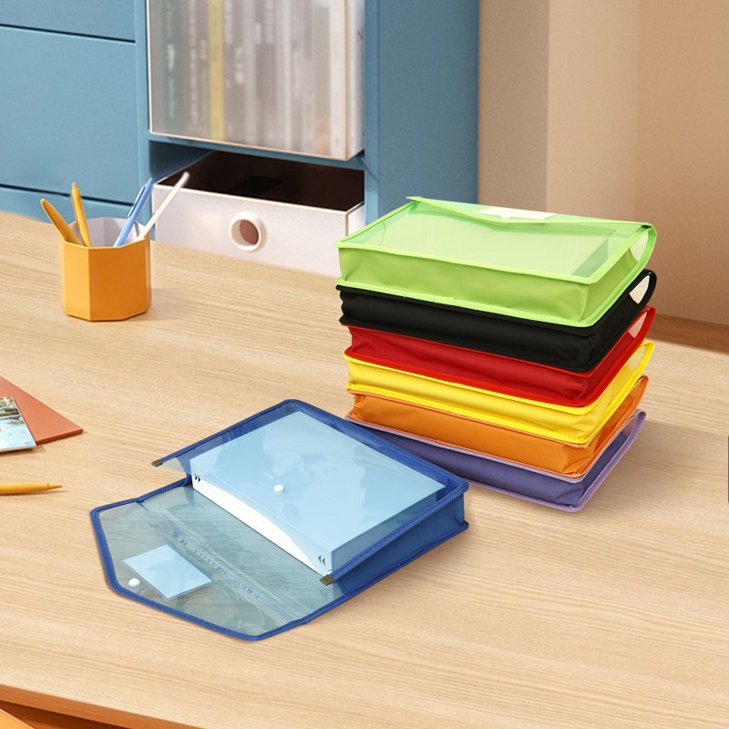 Large Plastic File Folder Organizer Set - A4 Legal Size Expandable Document Holders, Clear, 7 Pack