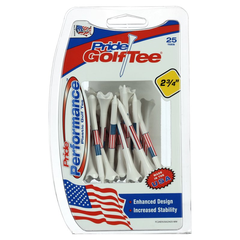 Golf Tees with Low-Resistance Head for Longer Drives - 25 Pack, 2.75"