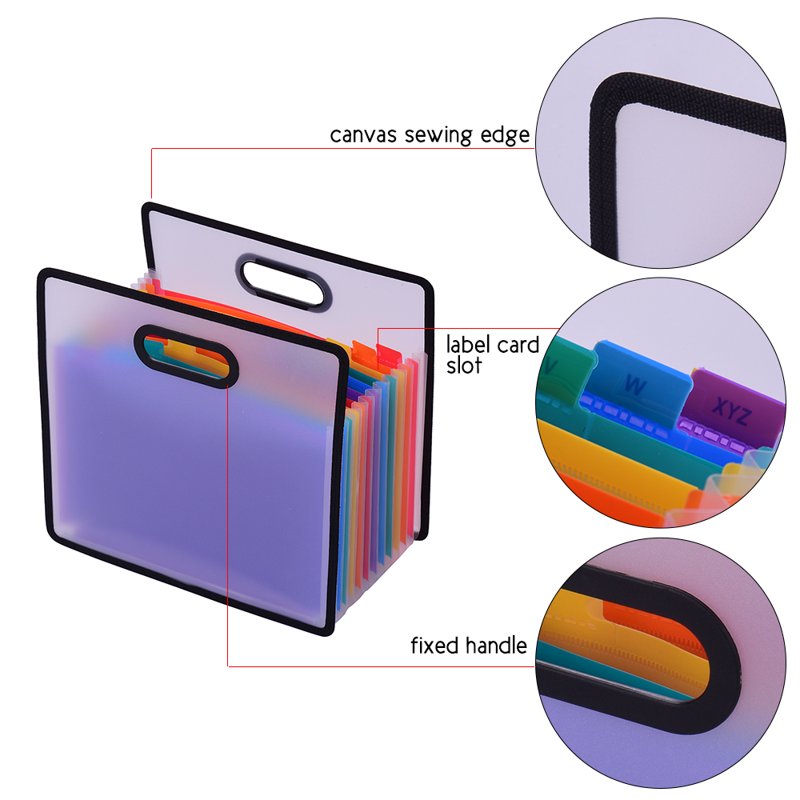 12-Pocket Accordion File Organizer with Labels - Office Document Storage