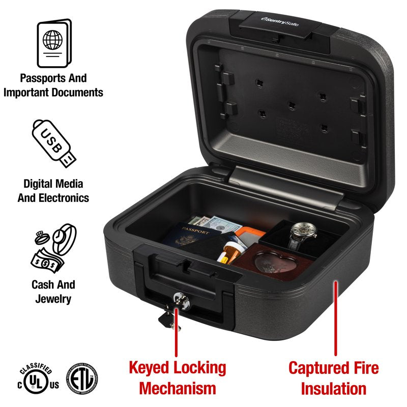 Water and Fire Resistant Chest Safe 0.28 Cu-Ft with Privacy Lock