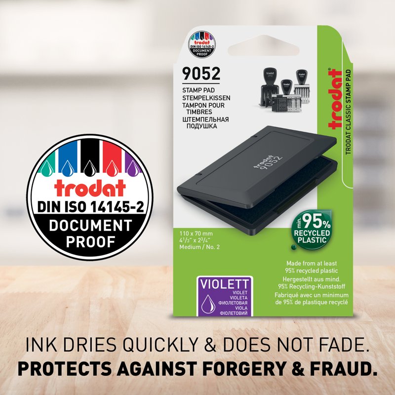 Trodat Stamp Pad 9052 - Violet Ink for Hand Stamps, 2.75 x 4.5 in (110 x 70 mm) – Variation: Violet Ink