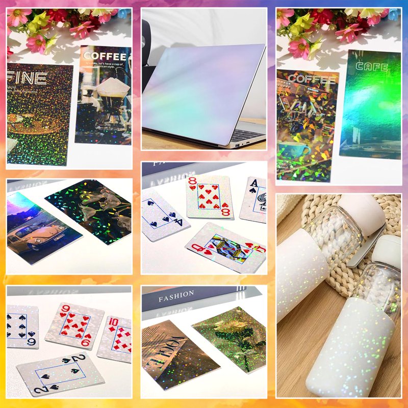 Holographic Sticker Paper 30 Sheets A4 Waterproof Vinyl Crafts DIY Overlay