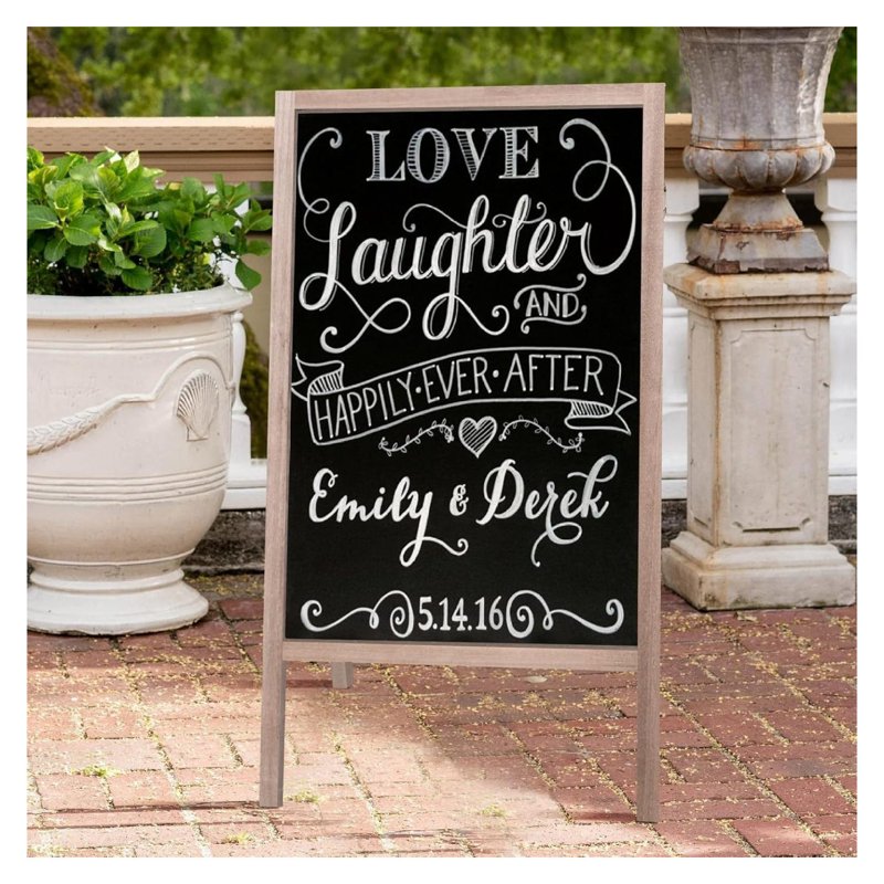 Large Wooden Double-Sided Chalkboard Sign 40 x 22 Inches A-Frame Menu Board for Restaurant & Business