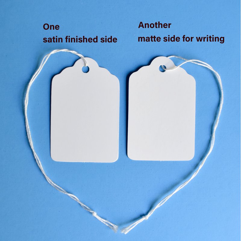 White Card-Stock Merchandise Tags with Strings - 2.25x1.45 Inch, Pack of 500